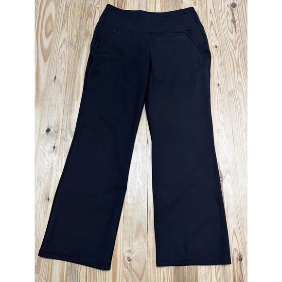 Black SPYDER Active Wide Leg Winter Yoga/Athletic/dres Pants W Zip Pockets XL - Picture 1 of 5